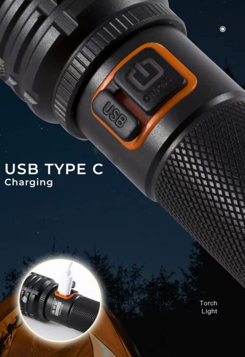 MZ 035 (ZOOMABLE LED Metal Torch) 4 Modes Flashlight, Super Bright Cree T6 LED Light Torch - Image 6