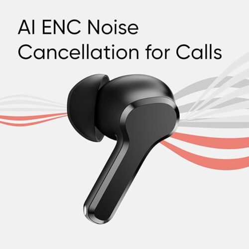 realme Buds T110 Bluetooth Truly Wireless in Ear Earbuds with mic, AI ENC for Calls, Google Fast Pair, 38 Hours Total Playback with Fast Charging and Low Latency Gaming Mode (Punk Black) - Image 5