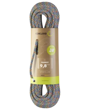 Edelrid Parrot 9.8 mm Dynamic Ropes 50 Mtr Rope(Single rope made from reused left-over yarns | Climb Green)