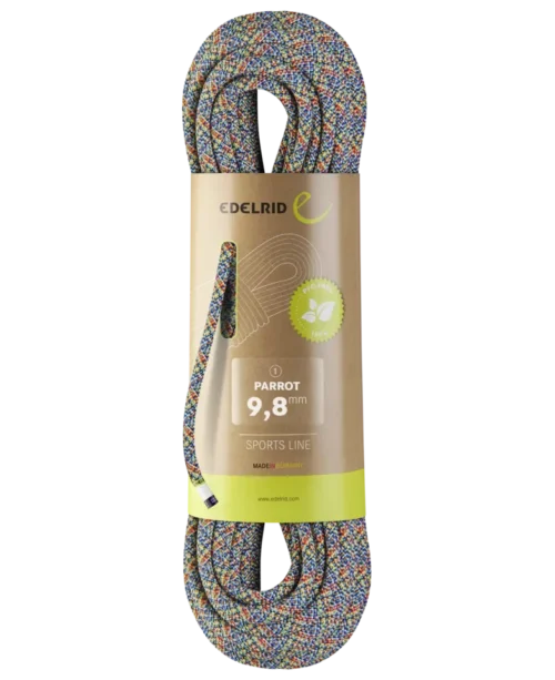 Edelrid Parrot 9.8 mm Dynamic Ropes 50 Mtr Rope(Single rope made from reused left-over yarns | Climb Green)