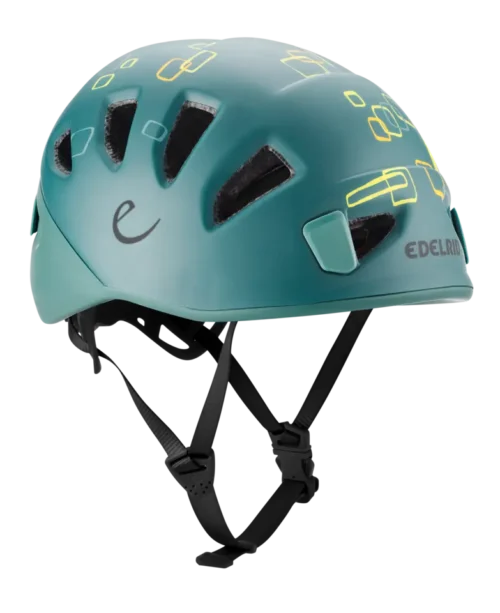 EDELRID KIDS SHIELD Softshell Children’s climbing helmet | light, comfortable and safe (JADE-PETROL)