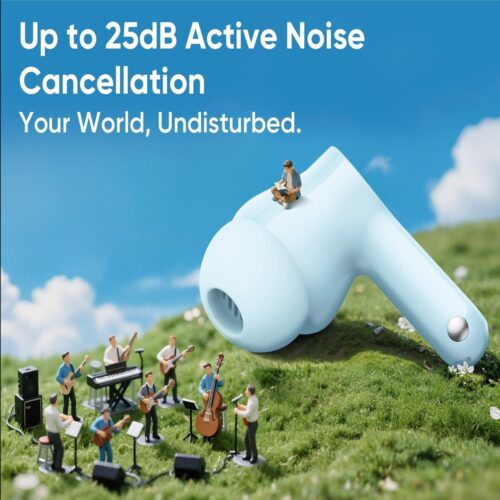 realme Buds T200x True Wireless Earbuds with 12.4mm Dynamic Bass Drivers, 25 dB ANC, Quad Mic, 45ms Latency, Upto 48 Hrs Playback, Fast Charge, IP55 Rated, BT 5.4 (Pure Black) - Image 8