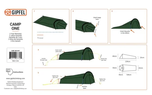 GIPFEL Camp One Bivy Tent - Image 4
