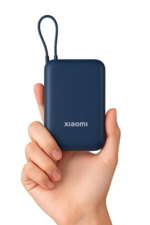 Xiaomi Pocket Power Bank 10000mAh 22.5W with Built-in Cable | Super Fast Charging PD |Smart 12 Layer Protection|Triple Output Ports|Supports Android,Apple, Tablets, Earbuds,Watch(MI Powerbank),Blue